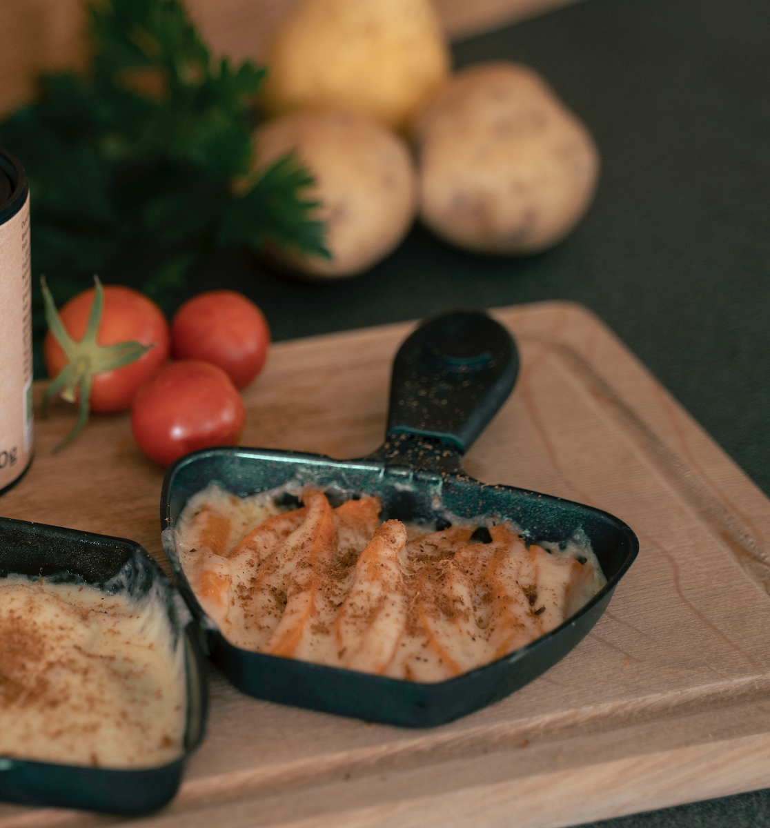 Raclette-Ideen mit Rinderspeckpulver Kartoffel-Rösti im Pfännchen - BIO ...