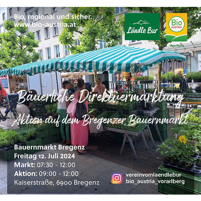 Bewerbung DV-Aktion am Bauernmarkt Bregenz