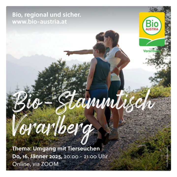 Ankündigung online Bio-Stammtisch Vorarlberg 16.1.2025