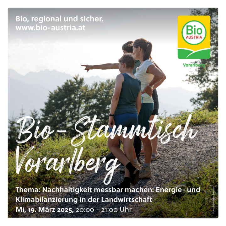 Ankündigung online Bio-Stammtisch Vorarlberg 19.3.2025