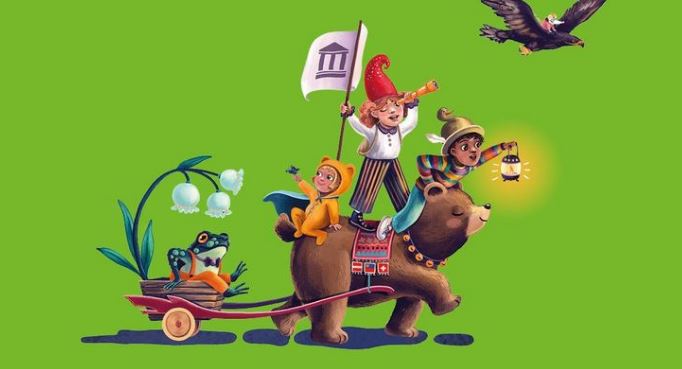 © Reiseziel Museum Illustration von Kindern auf Bären