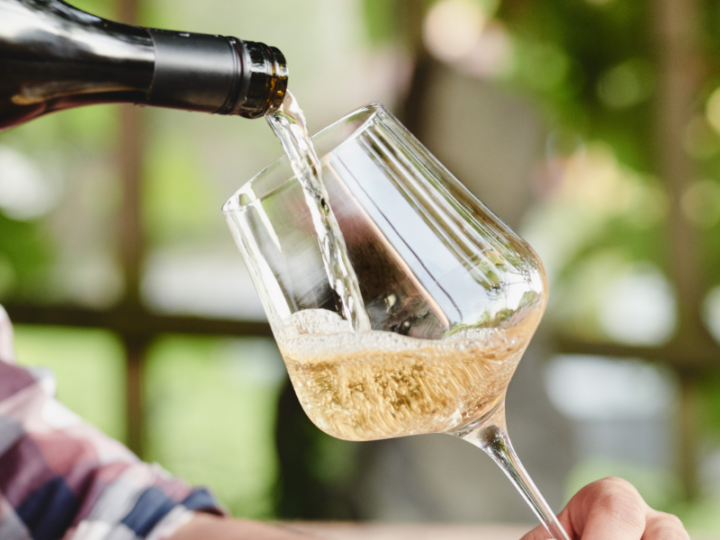 © Bio Ernte Steiermark/Königshofer Wein wird in Glas eingeschänkt
