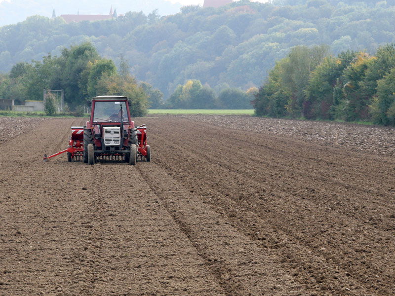 Traktor auf dem Acker